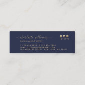 Moderne Kalligraphie-schickes Goldrosa u. Mini Visitenkarte (Rückseite)