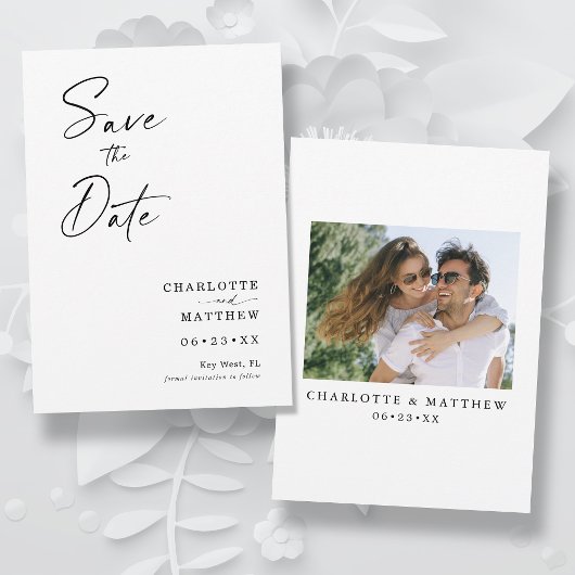 Moderne Kalligraphie-Schrift 1 Foto Save The Date