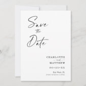 Moderne Kalligraphie-Schrift 1 Foto Save The Date (Vorderseite)