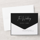 Moderne Kalligraphie-Schrift für Schwarz-Weiß-Foto All In One Einladung (Rückseite)