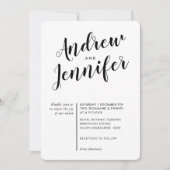 MODERNE KALLIGRAPHIE Schwarz-weiß Einladung (Vorderseite)