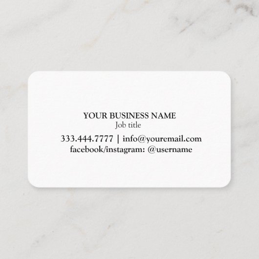 Moderne Kalligraphie Schwarz/Weiß Minimalistisch Treuekarte (Rückseite)