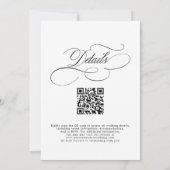 Moderne Kalligraphie Schwarz-weiß QR-Code Hochzeit Einladung (Rückseite)