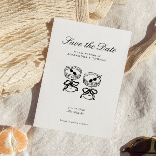 Moderne Kalligraphie Schwarz/Weiß Save the Date Einladung