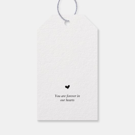 Moderne Kalligraphie, Schwarzer Schriftart, Begräb Geschenkanhänger (Rückseite)