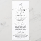 Moderne Kalligraphie, Schwarzes Drehbuch, Hochzeit Programm (Vorderseite)