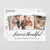 Moderne Kalligraphie Script 3 Foto für immer Dankb Postkarte (Vorne/Hinten)