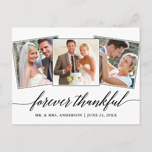 Moderne Kalligraphie Script 3 Foto für immer Dankb Postkarte (Vorderseite)