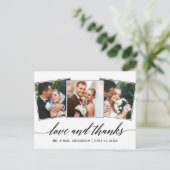 Moderne Kalligraphie Script 3 Foto Liebe und Danke Postkarte (Stehend Vorderseite)