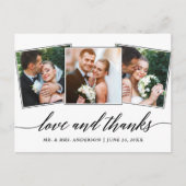 Moderne Kalligraphie Script 3 Foto Liebe und Danke Postkarte (Vorderseite)