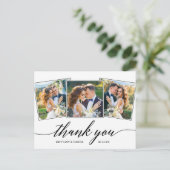 Moderne Kalligraphie Script 3 Foto Vielen Dank Postkarte (Stehend Vorderseite)