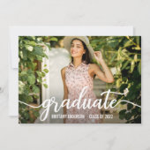 Moderne Kalligraphie Script 4 Foto Graduation Part Einladung (Vorderseite)