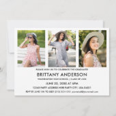 Moderne Kalligraphie Script 4 Foto Graduation Part Einladung (Rückseite)