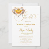 Moderne Kalligraphie Script Abschluss Sie tat es Einladung (Vorderseite)