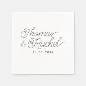 Moderne Kalligraphie Script Hochzeitsempfehlung Na Serviette (Vorderseite)