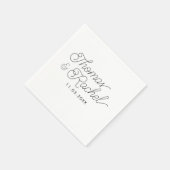 Moderne Kalligraphie Script Hochzeitsempfehlung Na Serviette (Ecke)