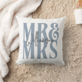 Moderne Kalligraphie Script Mr. Wedding Blue Kissen (Decke)