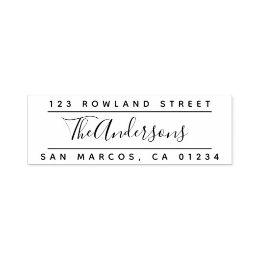 Moderne Kalligraphie-Script-Split-Rücksendeadresse Permastempel (Design)