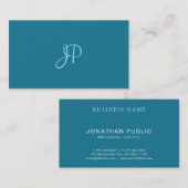 Moderne Kalligraphie Script Türkis Schlicht Trendy Visitenkarte (Vorne/Hinten)