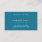 Moderne Kalligraphie Script Türkis Schlicht Trendy Visitenkarte (Rückseite)