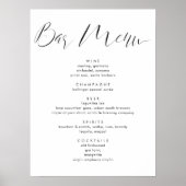Moderne Kalligraphie Script Wedding Drinks Bar Men Poster (Vorne)