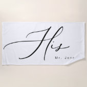 Moderne Kalligraphie - Seine Flitterwochen Strandtuch (Vorderseite)