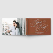 Moderne Kalligraphie Silver Terracotta boho Hochze Gästebuch (Voll)