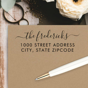 Moderne Kalligraphie-Skriptnachname-Rücksendeadre Permastempel