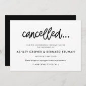Moderne Kalligraphie Stornierung Einladung (Vorne/Hinten)