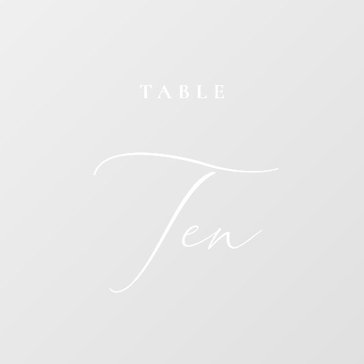 Moderne Kalligraphie-Tabelle 10 Tischnummer Fensteraufkleber (Blatt)