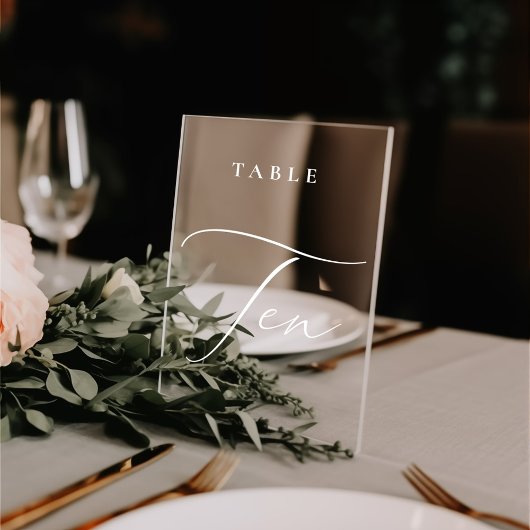 Moderne Kalligraphie-Tabelle 10 Tischnummer Fensteraufkleber