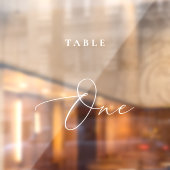 Moderne Kalligraphie Tabelle 1 Tischnummer Fensteraufkleber (Blatt 2)