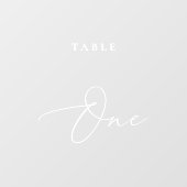 Moderne Kalligraphie Tabelle 1 Tischnummer Fensteraufkleber (Blatt)