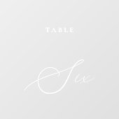 Moderne Kalligraphie-Tabelle 6 Tischnummer Fensteraufkleber (Blatt)