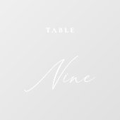 Moderne Kalligraphie-Tabelle Neun Tischnummer Fensteraufkleber (Blatt)