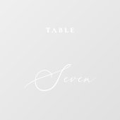 Moderne Kalligraphie Tabelle Sieben Tischnummer Fensteraufkleber (Blatt)