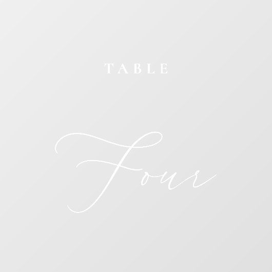 Moderne Kalligraphie Tabelle Vier Tischnummer Fensteraufkleber (Blatt)