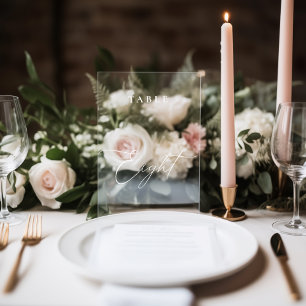 Moderne Kalligraphie Table Eight Tischnummer Fensteraufkleber