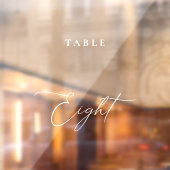 Moderne Kalligraphie Table Eight Tischnummer Fensteraufkleber (Blatt 2)