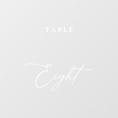 Moderne Kalligraphie Table Eight Tischnummer Fensteraufkleber (Blatt)