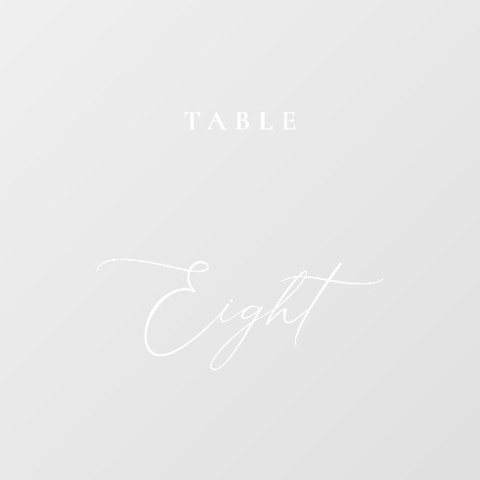 Moderne Kalligraphie Table Eight Tischnummer Fensteraufkleber (Blatt)