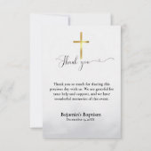 Moderne Kalligraphie Taufe danke Einladung (Vorderseite)