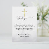 Moderne Kalligraphie Taufe danke Einladung (Stehend Vorderseite)