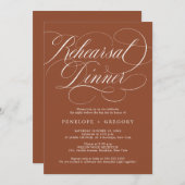 Moderne Kalligraphie Terracotta Probe Abendessen Einladung (Vorne/Hinten)