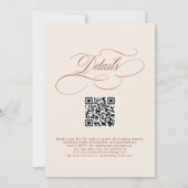Moderne Kalligraphie Terracotta QR Code Hochzeit Einladung (Rückseite)