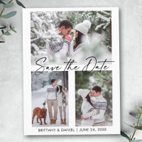 Moderne Kalligraphie Tinte 3 Fotos Save the Date