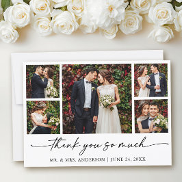 Moderne Kalligraphie-Tinte Drehbuch Hochzeit 5 Fot Dankeskarte