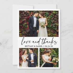 Moderne Kalligraphie Tinte Pen 3 Foto Hochzeit Dankeskarte