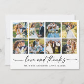 Moderne Kalligraphie Tinten Liebe Hochzeit 8 Fotos Dankeskarte (Vorderseite)