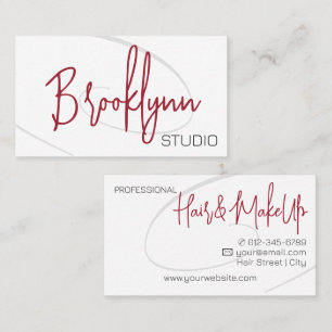 Moderne Kalligraphie Twirl Beruflich Hair Salon Visitenkarte